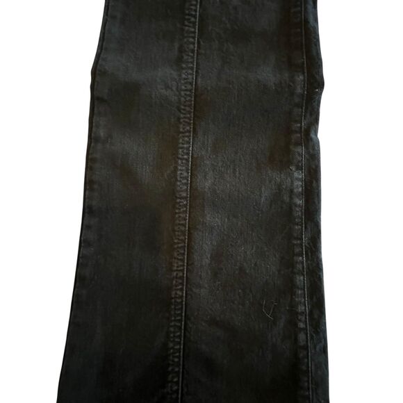 7 For All Mankind Dojo Ultra High-Rise Seamed DOJO Flare Jeans Black Sz 26 - Picture 5 of 9